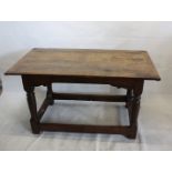 An 18th century oak refectory table, AF, 135 cm long x 72 cm deep x 75 cm high