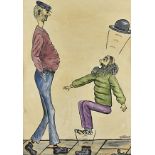 T A Reeve, 20th Century, British School, cartoon, watercolour, The Bully, signed lower left, 34 cm x