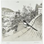 Harold Sayer, etching, Magpies, 78/200 signed in pencil to border, 31 cm x 29 cm