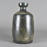 A stoneware studio pottery bottle vase by Mansimran Singh, with accompanying 1966 catalogue, 32 cm