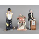 Three Royal Doulton figures, modelled as Tip Toe HN 3293, The Auctioneer HN 2988 and Falstaff HN