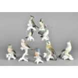 A collection of nine Karl Ens porcelain figures of birds