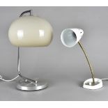 A Faze style Spanish chromed table lamp, together with a 1960s desk lamp (2)