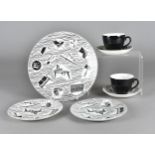 A small collection of Ridgway Homemaker pattern dinnerware, including four cups and saucers and side