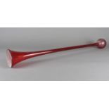 A 19th Century cranberry glass yard of ale, 94 cm