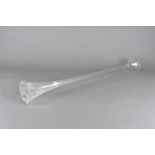 A 19th Century clear glass yard of ale, 94 cm