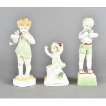 Three Royal Worcester children birthday figures, by Doughty comprising Wednesdays Child, Fridays