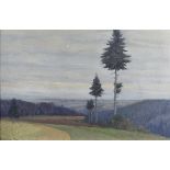 Heinrich Hoffritz, 20th Century, oil on board, pine forest landscape, signed lower left, dated 1913,