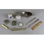 A small collection of miscellaneous items, including a Victorian silver vesta case, Sheffield