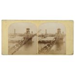Stereo Cards - London Topographical, James Elliott - Brunel's Hungerford Suspension Bridge (1),