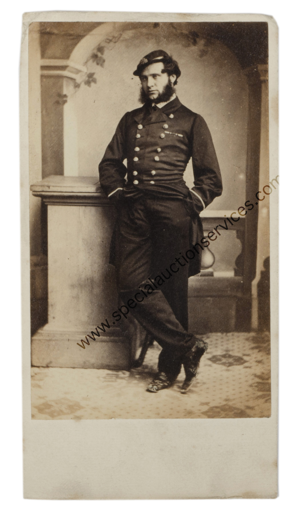 Cartes de Visite Portraits - Sailors in Uniform, Crauford Caffin RN/S J Poole, Torquay (1), Japanese - Image 2 of 3