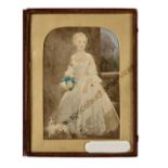 Hand-coloured Photographic Prints, albumen, three various, and portrait of a young girl,