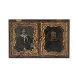 Union Cases, Critchlow double-ninth plate, mother and daughter with cat and dog raised on cover,