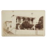 Cartes de Visite Topographical - Australia, family outside Sydney home, boy sitting on wooden '