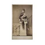 Cartes de Visite Portraits - Scotland, Braemar/John Ewan - seated Scotsman with trews and sporran