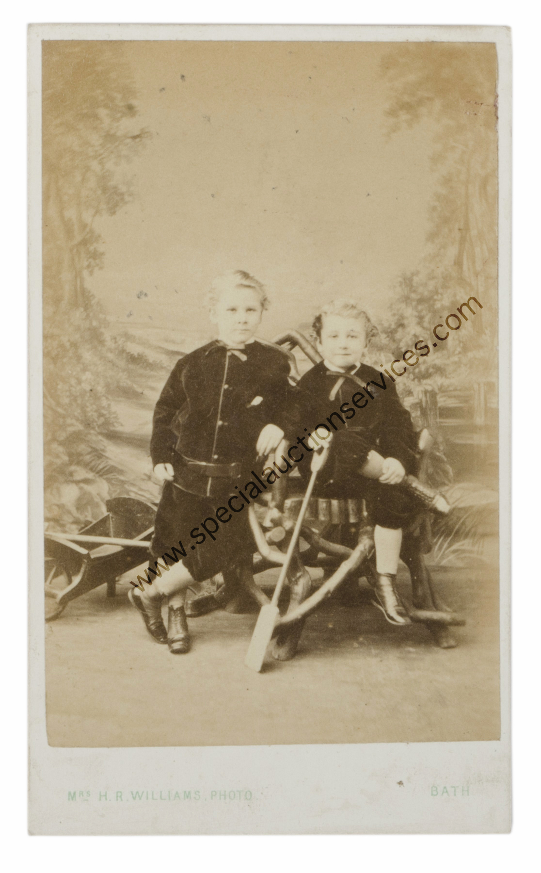 Cartes de Visite Portraits - Mrs H R Williams 35 Milsom Street Bath, sitters including little boys - Image 3 of 3