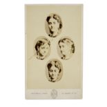 Cartes de Visite Portraits - Adelina Patti, in arched-top wood and moulded plaster wall frame, and