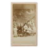 Cartes de Visite Portraits - Groups, children (10), schools (2), girls riding, with groom (1),