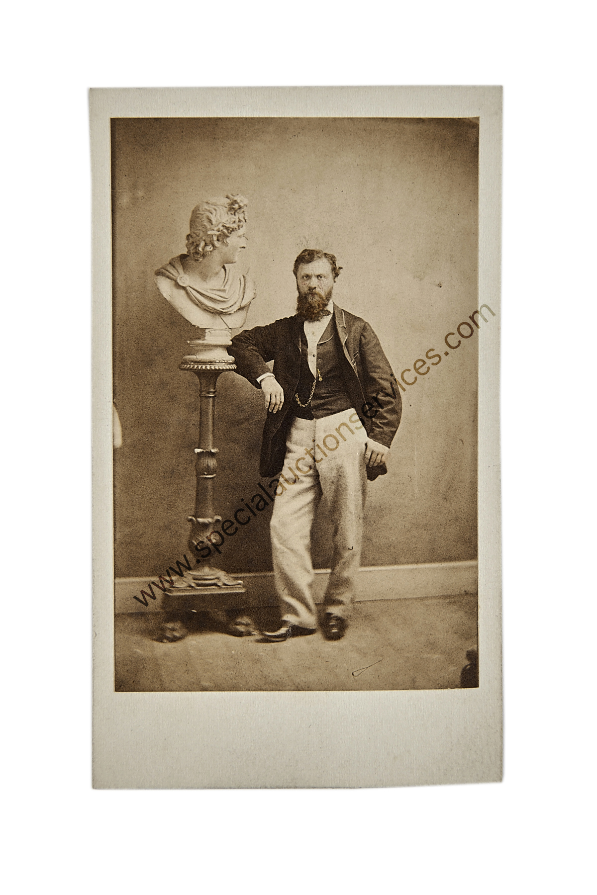 Cartes de Visite Portraits - Gentlemen, UK photographers, albumen, 1860s, G-VG (50) - Image 3 of 3