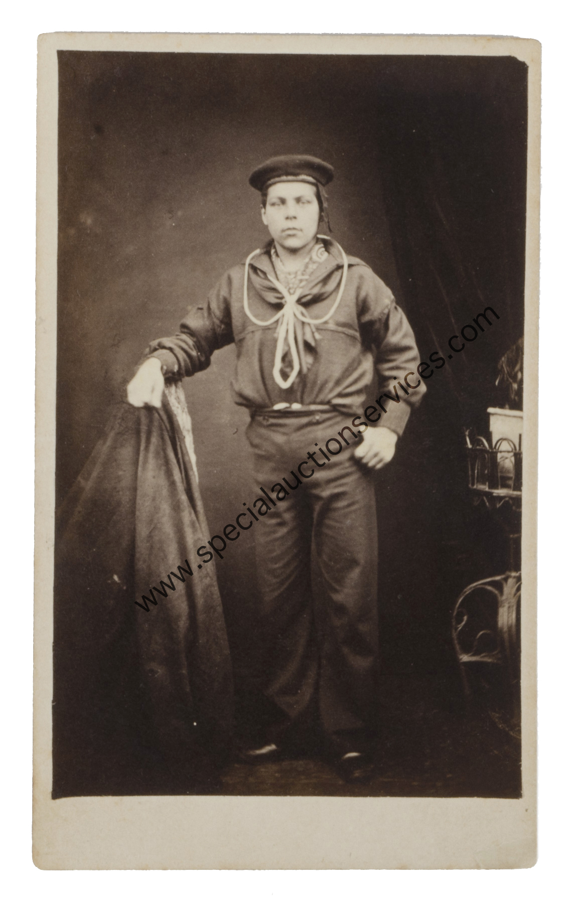 Cartes de Visite Portraits - Sailors in Uniform, Crauford Caffin RN/S J Poole, Torquay (1), Japanese - Image 3 of 3