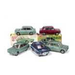 Dinky Toys Hillman Imps, 138 Hillman Imp Saloon, light metallic green body, red interior, 214