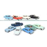 Norev 1/43 Plastic Cars, including No.74 Ford Consul, No.19 Jaguar Mk10, No.47 Chrysler New