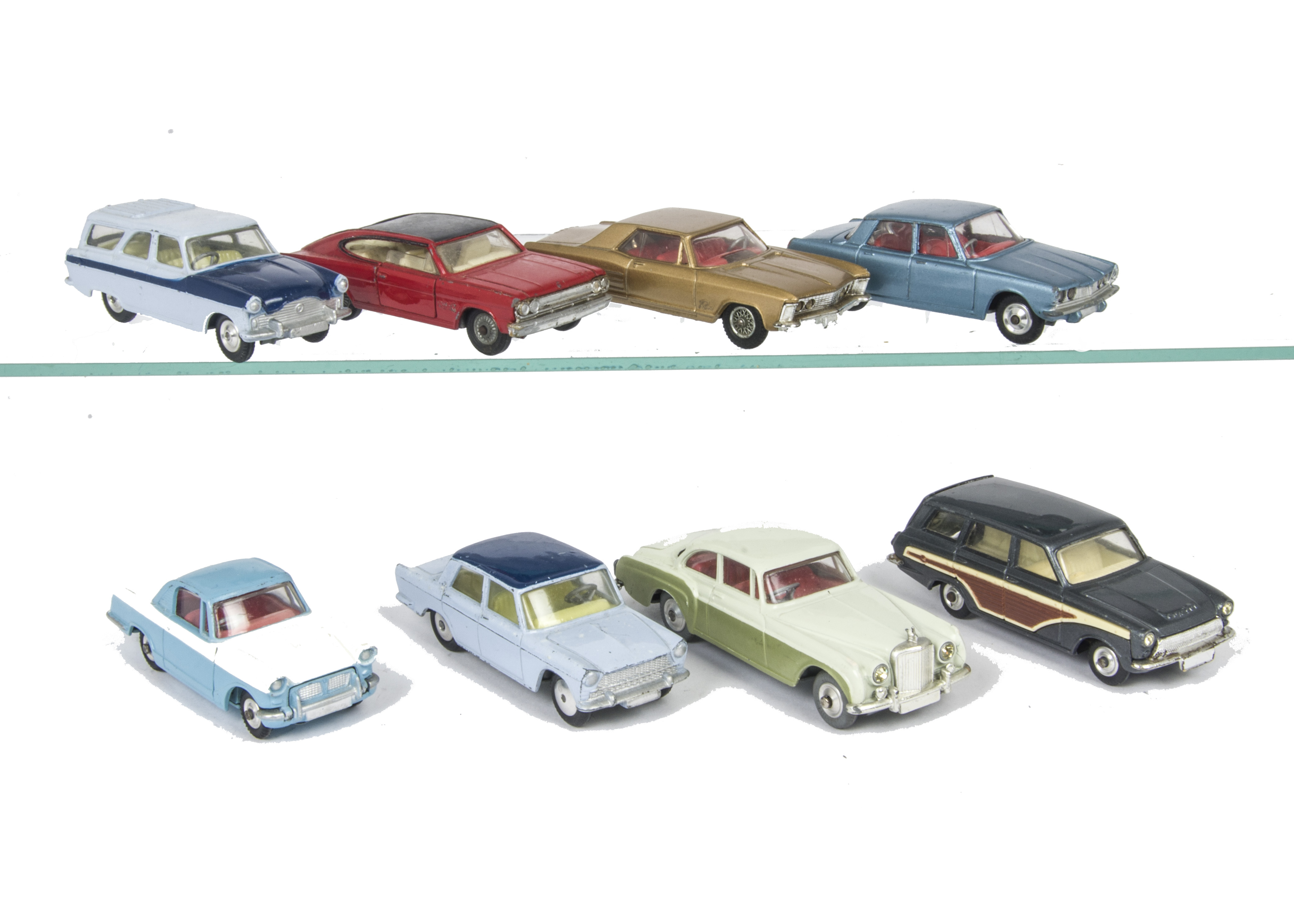 Corgi Toy Cars, 224 Bentley Continental, Rover 2000, Ford Consul Cortina Estate, Buick Riviera, Ford