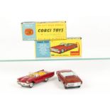 Corgi Toys 246 Chrysler Imperial, dark red body, cast hubs, golf bag and trolley, 215S Ford