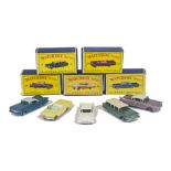 Matchbox Lesney 1-75 Series American Cars, 57 Chevrolet Impala, dark blue base, SPW, 39 Pontiac