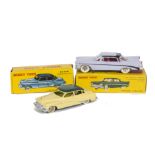 French Dinky Toys 550 Chrysler Saratoga, lilac body, black flashes, red interior, concave spun hubs,