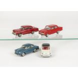 Tekno (Denmark) Car Group, 720 Opel Rekord, dark red body, 724 Opel Kadett, red body, 727 DKW