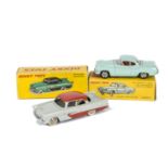French Dinky Toys 549 Borgward Isabella, turquoise body, concave hubs, 24d Plymouth Belvedere,