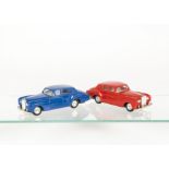 Tri-ang Spot-On Magicars, red and blue Rolls Royce plastic cars, VG, both lack Mascots,(2)