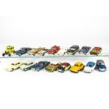 Loose Corgi Toys, including Hillman Husky, Morris Cowley, Ford Consul, VW Saloon 'PTT', Chevrolet