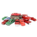 Larger Scale British Plastics, including friction drive Mettoy Ford Consul, green, reg 'MTY 890',