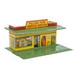 A Pre-War Dinky Toys 48 Filling & Service Station, tinplate construction, green roof and base,