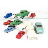 British Plastics, including friction drive Mettoy Austin Car, Timpo Four Door Saloon, Ambulance,