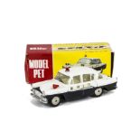 Asahi Toy Co (ATC) Model Pet No.12sp Toyopet Crown Patrol Car, black/white body, red roof light