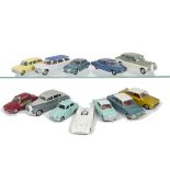 Loose Dinky Toy Cars, including 268 Renault Dauphine Mini Cab, 143 Ford Capri, 172 Fiat 2300, 150