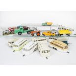 Norev Plastic Commercial Vehicles & Caravans, including 1/86 Micro Unic Car Transporter, in original