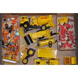 Britains Autoway, An unboxed collection 1970s/80s, including various vehicles, a cement mixer,