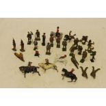 Playworn Pre and Post war Lead Soldiers, A collection of infantry and cavalry, mostly hollow cast