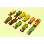 Restored/Repainted Dinky Trucks, A group of twelve, 25 series models including flat bed, market