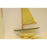 Pond Yachts, Two vintage examples including a larger yacht constructed in wood and metal with