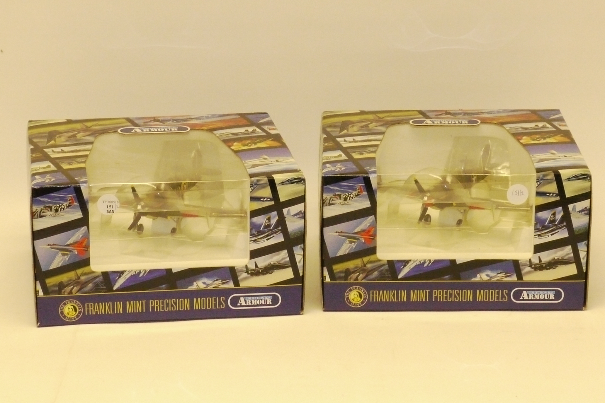 Franklin Mint Armour Collection Aircraft Model, A boxed duo of 1:48 scale models of British