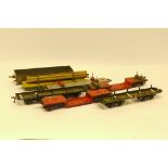 Hornby O Gauge No 2 Freight Stock, comprising LMS high capacity wagon, P-F, loss to lithography, two