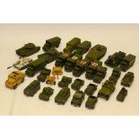 Dinky and Corgi Military Models, A playworn collection including, 677 Armoured Command (2), 626