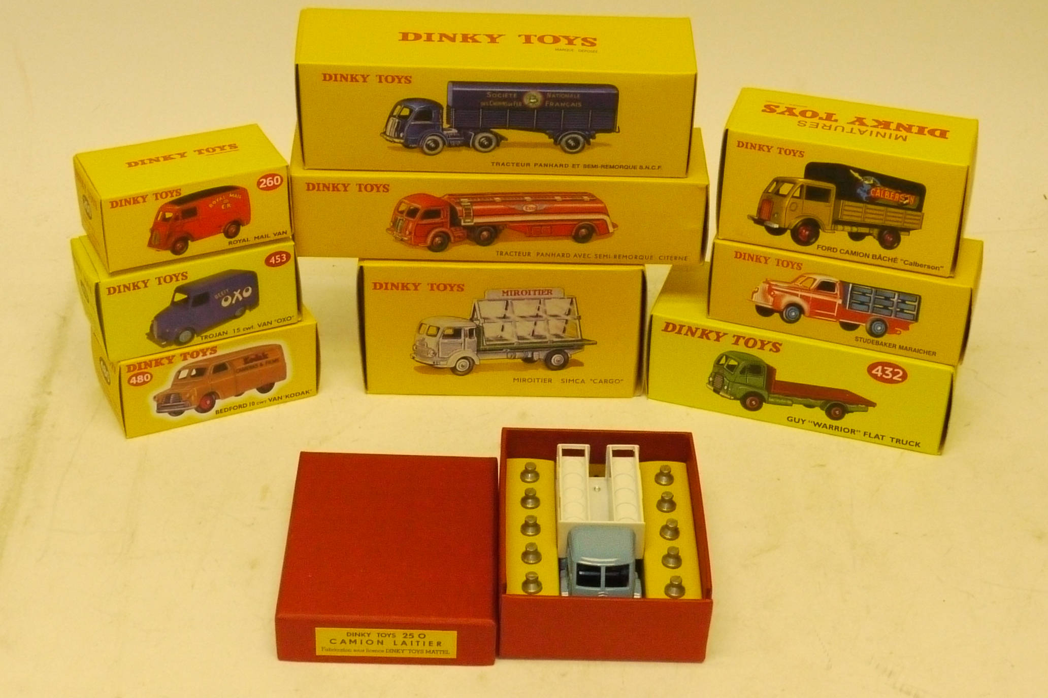 Atlas Editions Dinky, A boxed group of ten models including vintage commercial vehicles by Simca,