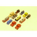 Restored/Repainted Dinky Commercial Vehicles, A group of twelve, including Austin taxi, Bentley