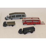 Dinky England and France, playworn group comprising 582 Pullmore car transporter (no ramp), 985